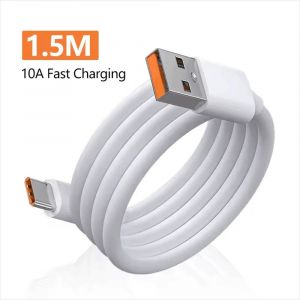 C&acirc;ble USB Type C 10A 120W,fil de Charge rapide pour Huawei Mate 40 Honor Xiaomi Samsung,Charge rapide USB C,cordon de donn&eacute;es pour t&eacute;l&eacute;phone-2m-1.5M - Neuf