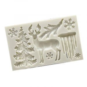 Arbre De No&euml;l Elk Flocon De Neige En Forme De Moule En Silicone Pour G&acirc;teau Fait &Agrave; La Main D&eacute;corer Bougie Fondante Au Chocolat - Neuf