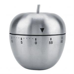 Hjlian Minuterie Mecanique En Acier Inoxydable En Forme De Pomme, Compte A Rebours De 60 Minutes, Outil De Cuisine - Neuf