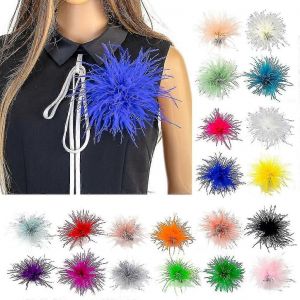 Plume D'autruche Matériau Broche Épingles Plume Épinglettes Cadeau Pour Femme Hommes - Neuf