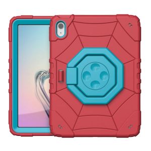 Coque Spider Pour Ipad 11 (11e Génération) Et 10,9 (10e Génération) 2022/2025 Avec Poignée De Soulagement De Stress - Rouge Bleu - Neuf