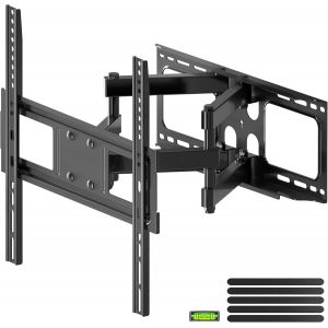 Support Mural TV, Support Mural TV pour téléviseurs Plats et incurvés de 26 à 70 Pouces jusqu'à 45 kg, Support TV Max.VESA 400x400mm - Neuf