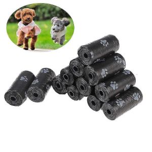12 Rolls Degradable Dog Poop Bags Leak-Proof Pet Waste Bag (Black) 2025 - Neuf