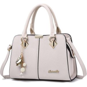 CAUC-El&eacute;gant Sac &agrave; Main Femme Sacs &agrave; bandouli&egrave;re Sacs &agrave; Dos port&eacute; Travers Voyage Sac Cabas Shopper Sacoches Messenger Besace Pochette Impermeable PU Cuir Blanc A - Neuf