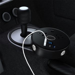 HJLIAN Adaptateur onduleur de voiture 12 V/24 V vers 220 V, trois prises de chargeur USB - Neuf