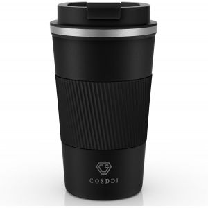 Eryi-Tasse À Café, Tasse De Café Isolée Tasse De Voyage En Acier Inoxydable - Tasse De Voiture À Double Paroi Couvercle Isolant Tasse À Café Réutilisable Écologique - Neuf