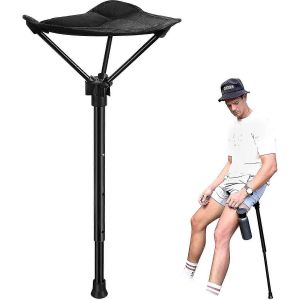 Tabouret portable, siege reglable en hauteur, chaise de peche retractable d'exterieur avec 3 vitesses - Neuf