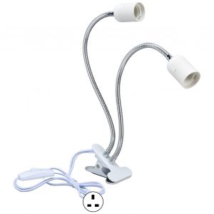 Hjlian Support De Lampe De Bureau A Clip, Reglable A 360¡Ã, Flexible, En Alliage D'aluminium, E27/E26, Pour Chambre A Coucher, Bureau, Prise 100-240 V, Prise Britannique - Neuf