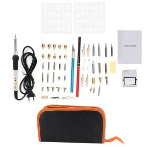 Ensemble de 52 stylos a bois electriques, pyrogravure, fer a souder (prise UE 220 V) (blanc) - Neuf