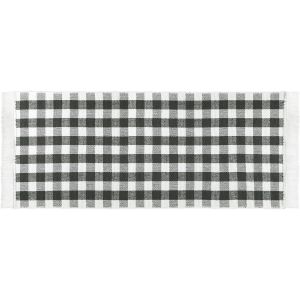 Sjzg-Tapis De Cuisine &Agrave; Carreaux 50 X 135 Cm Anthracite Pour La Cuisine, Le Couloir, Le Salon - Tapis De Cuisine Lavable En Machine - Tapis En 100% Coton Avec Franges Ludiques - Neuf