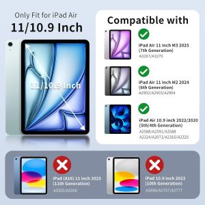 Étui Pour Ipad Air 11 Pouces (M3 2025/M2 2024), Étui Pour Ipad Air 5e/4e Génération 2022/2020 10,9"",Coque Mince Et Intelligente En Pc Dur Translucide,Compatible Avec Touch Id, Vert - Neuf