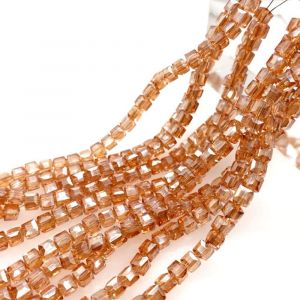 Kal-Lot De 190 Perles De Verre À Facettes - Perles De Verre Multicolores - Perles Carrées Simulées - Pour Artisanat, Bracelets, Bijoux, Bagues, Colliers - Marron - 2 Mm - Neuf