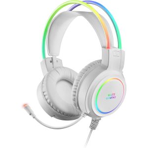 JFKJG-MHRGB, Casque Gaming, Éclairage 360º, Son Ultra-BASS 3D, Microphone Réduction de Bruit, Ultra-léger, Windows/PS4/PS5/XBOX ONE/XBOX SERIES X|S/Mac/Switch/Switch 2/Smartphone/Tablette, Blanc - Neuf