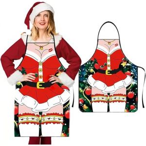 Femme Noël Tablier De Cuisine Drôle Tabliers Pour Barbecue Ladies Tablier Cuisine Tablier Femme Humour Pour Barbecue, Fête Couple Barbecue 80 * 60cm - Neuf