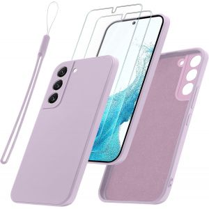 Kal-Coque Pour Samsung Galaxy S22 5g Avec 2 Pièces Verre Trempé, Etui Souple Tpu Silicone Antichoc Anti-Rayures Ultra Fine Housse Compatible Avec Samsung Galaxy S22 5g, Violet - Neuf