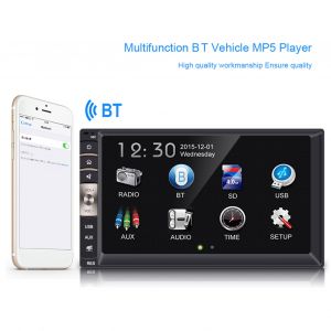 Autoradio MP5 universel 7 pouces 2 DIN Bluetooth USB/TF FM Entree auxiliaire avec camera de recul - Neuf