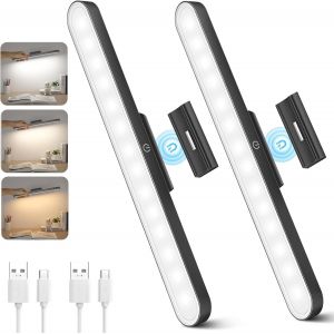 Topplee Reglette Led Cuisine Sans Fil 2pck, Lumiere Rechargeable Usb, Lumière Magnétique, 3000k/4500k/6000k Diminuable, Lampe De Bureau À Luminosité Réglable Éclairage À Led Étude De Cuisine Veilleus - Neuf