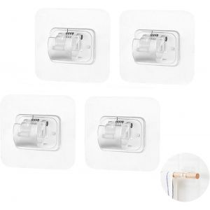 Lot de 8 supports de tringle à rideau auto-adhésifs sans perçage, réglables et réglables pour vestiaire - Neuf