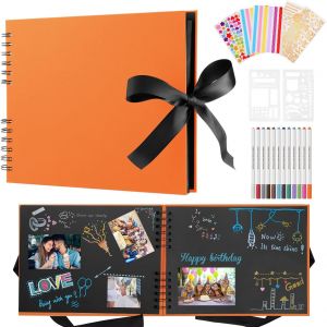 Album Photo Scrapbooking Diy Avec 12 Stylos MéTalliques, 80 Pages Livre Fait à La Main DIY Album, Cadeaux Pour Bebe Enfant Mariage Voyage Festival L'Obtention Du DiplôMe - Neuf