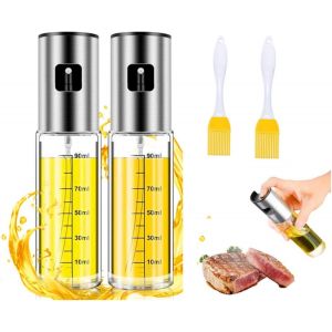 2 Pi&egrave;ces Spray Huile Cuisine, Vaporisateur Pour Friteuse D&iquest;Air, 100ml Vaporisateur D'huil De Cuisine, Vaporisateur D'huile Et De Vinaigre, Cuisine Accessoires Avec Balance, 1 Brosse &Agrave; Huile - Neuf