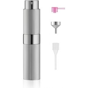 KALANKA-8ml Design à Fines Rayures Vaporisateur Vide de Sac Rechargeable, Atomiseur Parfum, Recharge Spray Flacon de Parfum, Pulverisateur Voyage (Argent) - Neuf