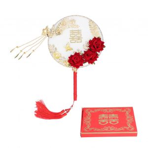 Hjlian Eventail Rond En Soie De Style Chinois, Motif Floral, Style Vintage, Ideal Pour Un Cadeau D'affaires Ou Un Mariage - Neuf