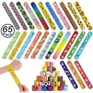 Slap Snap bracelet 65 pièces Slap bracelet anniversaire anniversaire sac de fête pour enfants farce fille garçon cadeau ca - Neuf