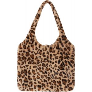 RFCBC-Sac à bandoulière en peluche pour femme - Grande capacité - Motif ours de dessin animé - Broderie - Sac fourre-tout pour l'université, le travail, les filles, l'école - Neuf