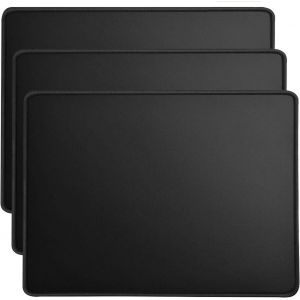Lot de 3 Tapis de Souris avec Bords Cousus, Base en Caoutchouc Antid&eacute;rapante, Tapis de Souris Premium-Textur&eacute; et Imperm&eacute;able pour Ordinateurs, Bureau et Maison, 260x210x3mm, Noir - Neuf