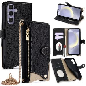 Sunsky Crossbody Chain Fishtail Litchi &Eacute;tui De T&eacute;l&eacute;phone Pour Samsung Galaxy S24+ 5g Noir - Neuf