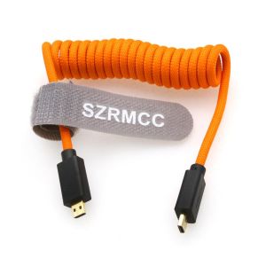 ERYI-8K 2.1 Micro Hdmi Vers Hdmi Câble Tressé Spiralé Haute Vitesse Pour Go-Pro Hero 3/4 Canon Eos M5 Sony A6000 A7Iii Rx10 Nikon B500 Z6 Raspberry Pi 4 Atomos Ninja 2 Monitor - Neuf