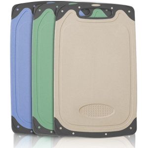 Set De 3 Planche À Découper, Planche A Decouper Plastique Avec Poignée & Rainure De Jus, Antidérapante & Antibactérienne Planches À Découper De Cuisine Pour Viande, Légumes, Fruits - Neuf