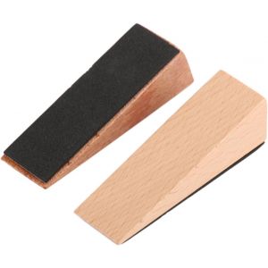 LETNERNY-Lot De 2 Butées De Porte En Bois Antidérapantes Et Robustes Avec Base En Caoutchouc Anti-Rayures Durables Et Polyvalentes Pour La Maison, Le Bureau Et L'École - Neuf