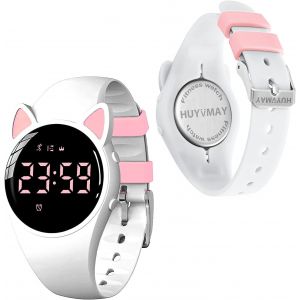 Fdjhy-Non Connectée Podomètre Montres Sans App, Montre Rechargeable À Durée De Vie De La Batterie De 20 Jours, Enfants Montres Numériques Ip68 Etanche Avec 3 Réveils Pour Garçons Et Filles Enfants - Neuf
