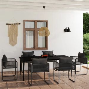 Prolenta Premium - Ensemble &Agrave; Manger De Jardin 7 Pcs Noir - Neuf
