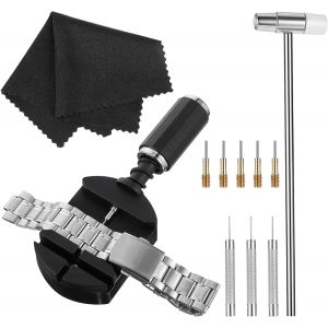 Kal-Lot De 11 Outils De Réparation De Bracelet De Montre - Outil Pour Bracelet De Montre - Extracteur De Goupilles Pour Bracelet De Montre - Raccourcissoir Avec Régulateurs De Montre - Marteaux - Neuf