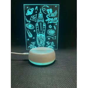 Eryi-Lumière Cosmique Spatiale Fusée 3d Cadeau D'anniversaire Illusion Lampe De Fille Ou Fils, Fusée Décoration De Bureau Chambre - Neuf