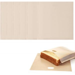 6 Pi&egrave;ces Anti-Adh&eacute;sif Grille-Pain Sacs, Sacs Grille-Pain En T&eacute;flon, Sac Pour Grille Pain, Sacs Grille-Pain S, Sac &Agrave; Toasts Lavable, Pour Fromage Grill&eacute;, Pizza, Panini - Neuf