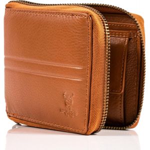 GOTHICANA BY EMPPortefeuille Homme Et Femme En Cuir Véritable Avec Fermeture Éclair - Blocage Rfid/Nfc - 9 Porte Carte Crédit - Portefeuille Zippé Homme En Cuir - Porte Monnaie Femme Homme Avec Boîte - Neuf