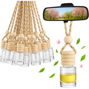 Jgd-30 Pi&egrave;ces Diffuseur Suspendu De Voiture, 8ml Bouteilles De Parfum En Verre Rechargeables. D&eacute;sodorisant Et Pendentif Pour Huiles Essentielles. Parfait Pour Aromath&eacute;rapie Et D&eacute;cor De R&eacute;troviseur - Neuf