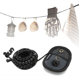 KALANKA-Corde &agrave; Linge Portable, Corde &agrave; Linge D'ext&eacute;rieur R&eacute;tractable et Escamotable, Gadgets de Voyage Essentiels pour Camping-Car et Accessoires3,5 M&egrave;tres de Long - Neuf