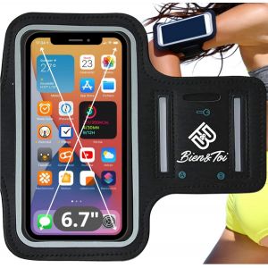 KALANKA-Brassard Smartphone TailleXL/iPhone14,13,12,11pro/ProMax/11/XR/6SPlus,XsMax SamsungS23,S22,S21,S20/S20FE/A52/A72/S21/NOTE20/S8 &eacute;tui de Sport pour t&eacute;l&eacute;phone Portable jusqu'&agrave; 6.7"" Noir 6,7"" XL - Neuf