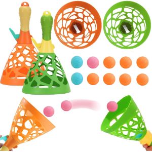 KAL-2 Pieces Balles Velcro Raquette, Enfants Lancer Catch Ball Jouet, Jeu De Pagaies Et De Lancer, Jeux Exterieur Enfant, Avec 2 Balles, Jeux De Plage Pour Jardin Extérieur Cour Piscine Plage - Neuf