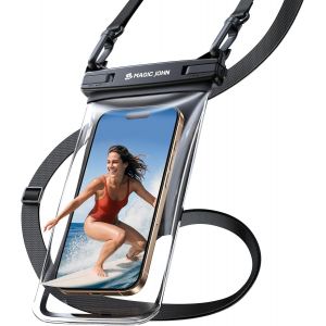 CHECARZHN--NO1-Étui De Protection Étanche Pour Téléphone Portable Iphone 16/15/14/13 Pro Avec Cordon Réglable Pour Vacances, Plage, Piscine, Kayak, Croisière, Voyage, Essentiels, Noir, 20,32 Cm - Neuf