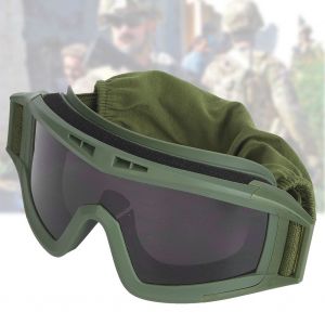 Lunettes Tactiques Coupe-Vent Résistantes Aux Chocs Et De Qualité Avec Sangle Réglable Pour Équipement De Plein Air, Vert - Neuf