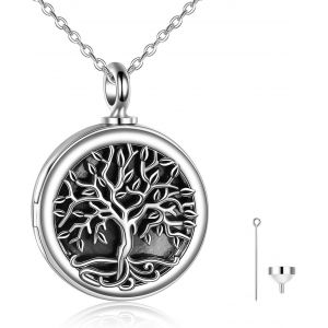 Collier Urne Funéraire En Argent Sterling Avec Pendentif En Forme D'arbre De Vie Pour Homme Et Femme,Argent Sterling - Neuf