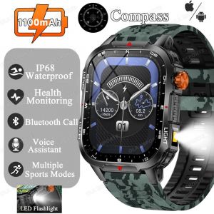 Montre Connectée Militaire Pour Hommes,Grande Taille 1100Mah,Pour Sport De Plein Air,10Atm Et Étanche,Gps,Moniteur D'Activité Physique,Fréquence Cardiaque,Appel Téléphonique.Micaibk. - Neuf