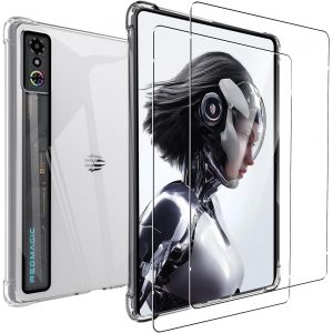 Coque Pour Redmagic Astra Gaming Tablet 9.06 Pouces + 2 Pi&egrave;ces Verre Tremp&eacute;, Anti-Rayures Tpu Flexible Transparent Avec Coin Renforc&eacute;, Antichoc &Eacute;tui De Protection - Neuf
