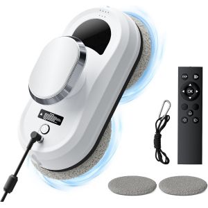 NouvelHorizonstore-Robot laveur de vitres &eacute;lectrique 3000 PA 0,35 m/min Robot laveur de vitres pour nettoyage de vitres avec contr&ocirc;leur &agrave; distance 3 modes de nettoyage Robot laveur de vitres pour fen - Neuf