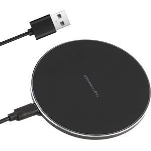 JGD-Chargeur sans Fil 20W Max Universel, Chargeur Induction Qi et Wireless Charger Ultra Fin avec Contr&ocirc;le Temp&eacute;rature, S&eacute;curit&eacute; Multi-Protection, LED Intelligente, Compatible Appareils Qi - Neuf